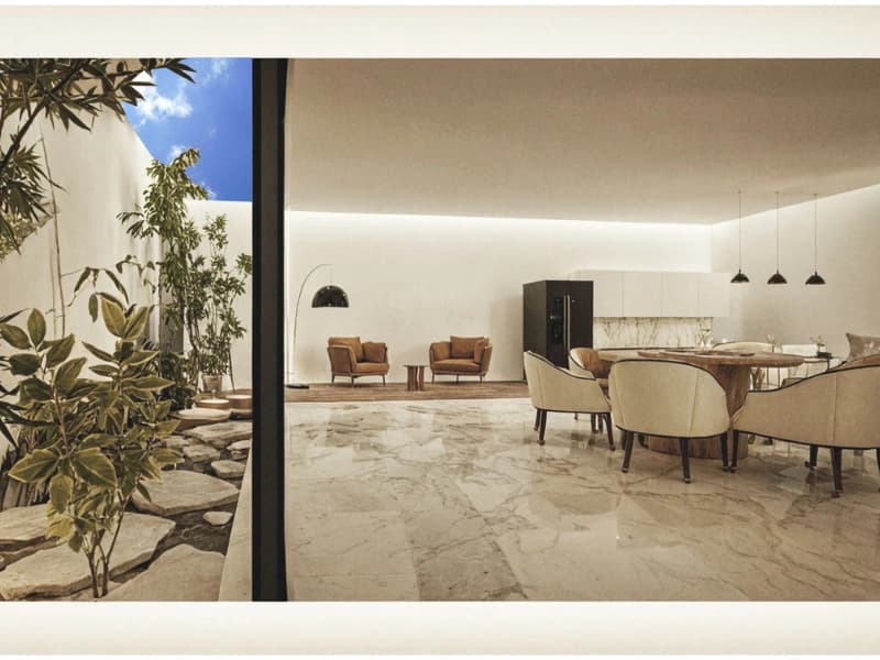 Kitchen with stone counters